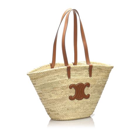 celine straw tote bag